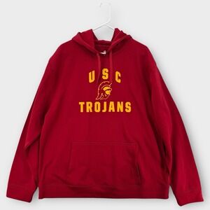 USC Trojans Hoodie Mens 2XL Red‎ Pullover Fight On Authentic Polyester NCAA